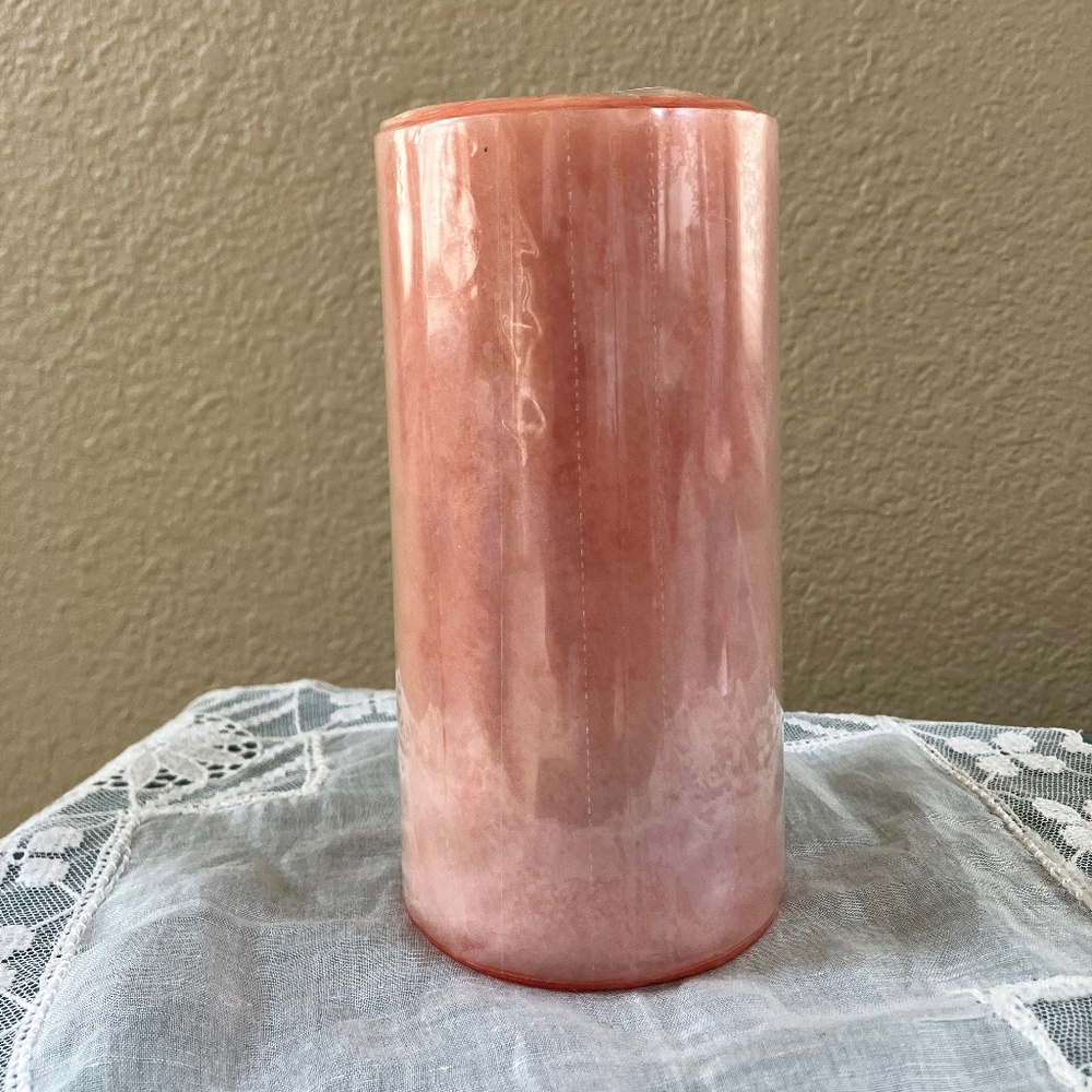 Pier 1 Imports Pink Champagne Scented Candle Pillar 6 inches x 3 inches NEW